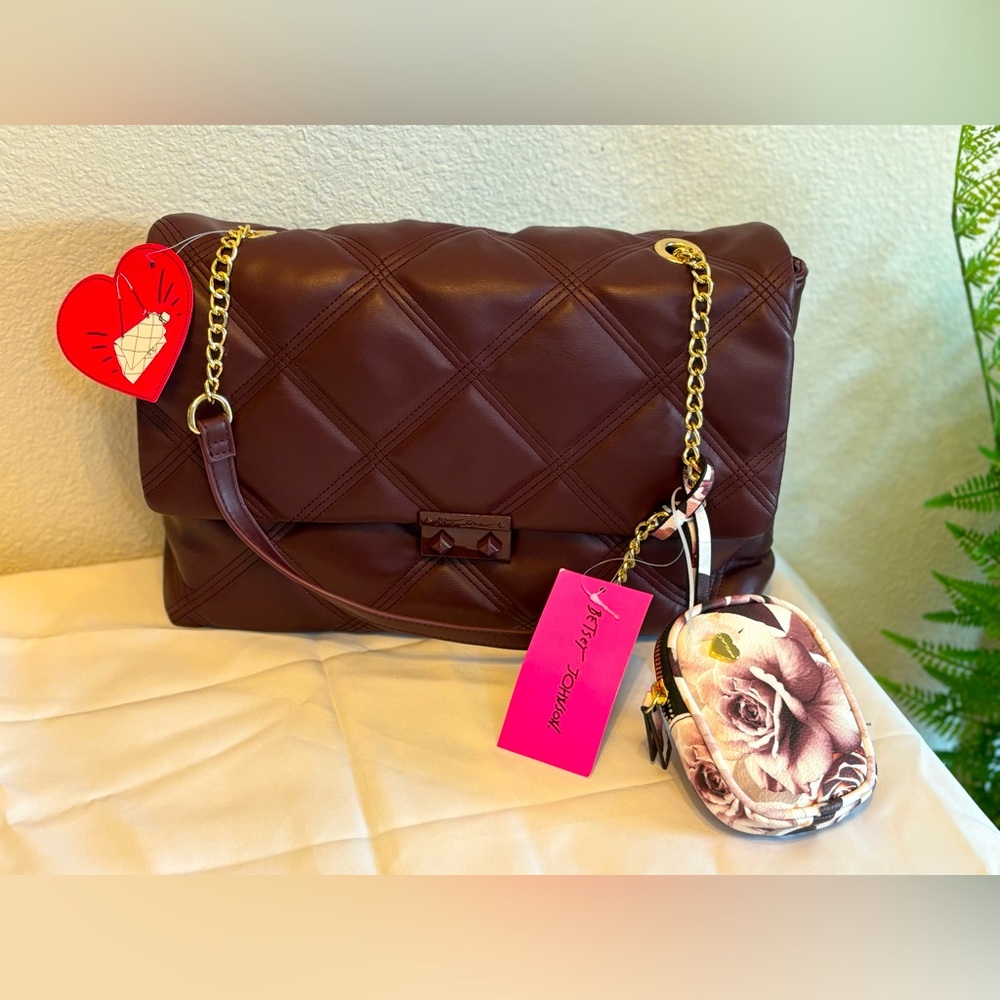 Betsey Johnson Wine Color Medium Shoulder Bag
